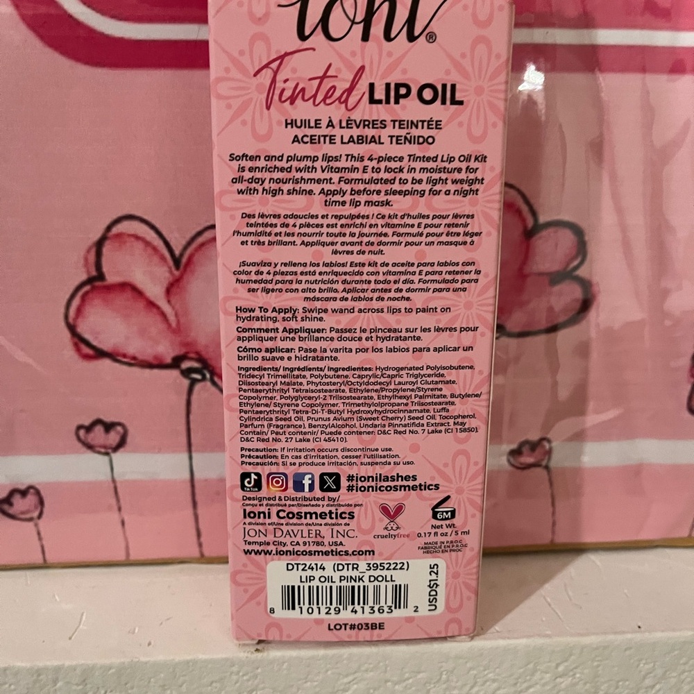 Ioni Tinted Lip Oil - Pink Doll - Picture 2 of 2